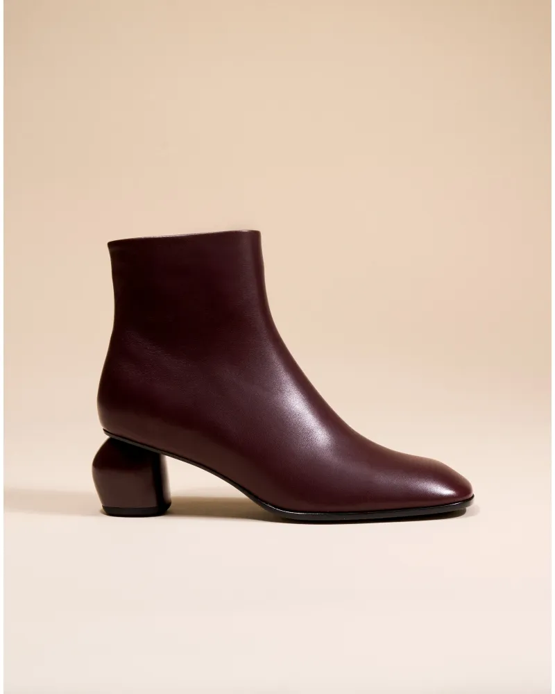 BURGUNDY BOOTS WITH SQUARE TOES AND LOW HEELS TADAO BURGUNDY