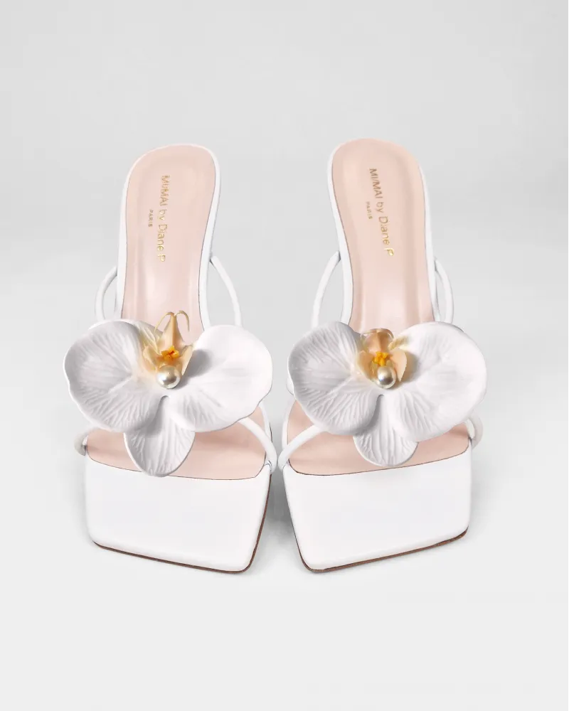 Mules à brides et accessoires interchangeables Thira White