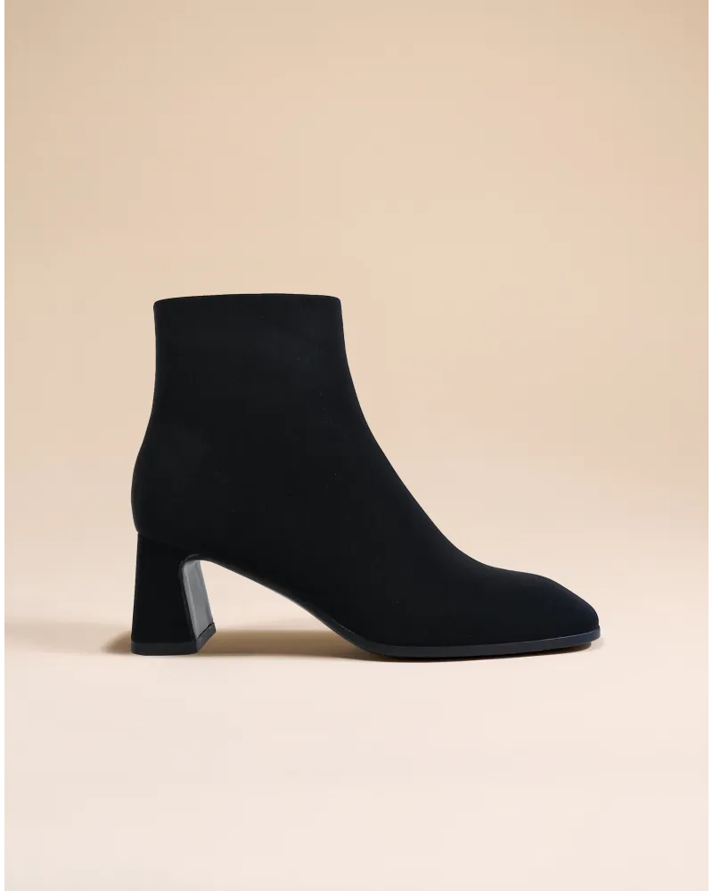 LOW BOOTS WITH SQUARE TOES IN MAT LEATHER KRUGER LOW BLACK MAT