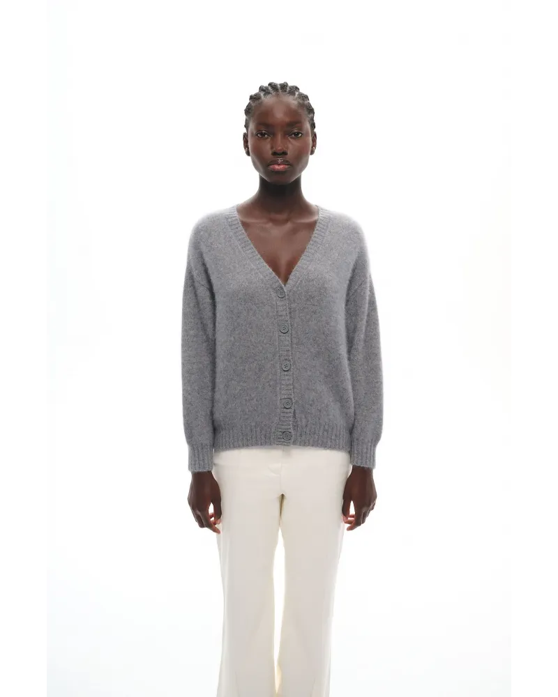 CARDIGAN EN MAILLE DE RACCOON CARMI GREY