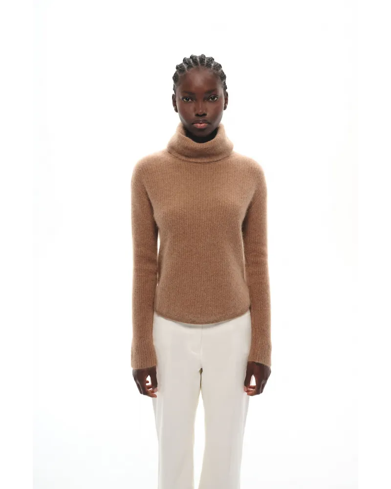 PULL COL ROULE EN MAILLE DE RACCOON DANO MOKA