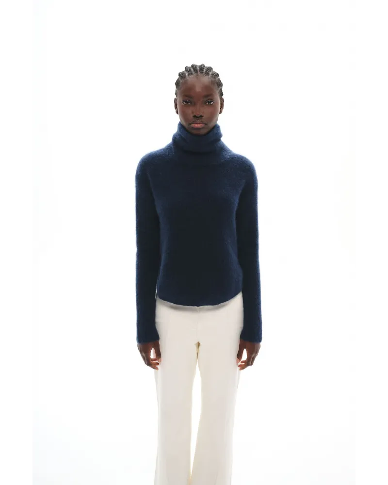 PULL COL ROULE EN MAILLE DE RACCOON DANO NAVY