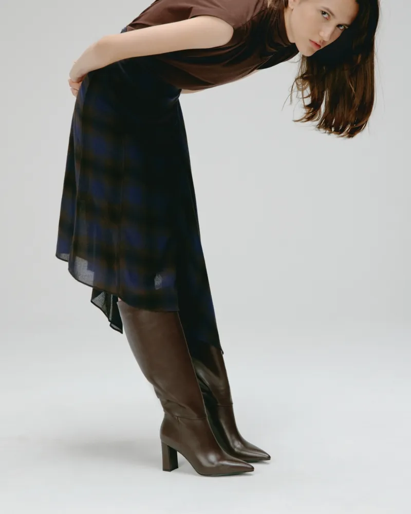 WIDE-HEELED BOOTS TRACEY CHOCOLATE