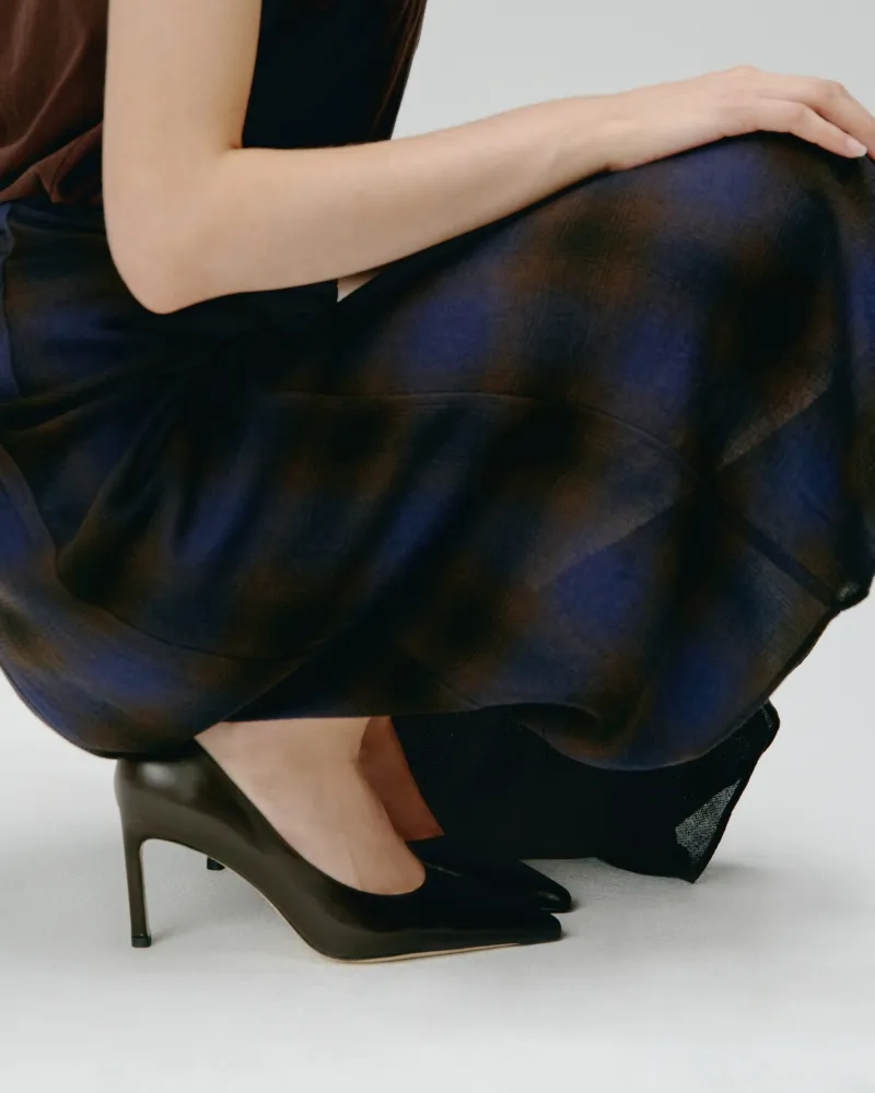 Pointed-toe leather pump Kelly Chocolate