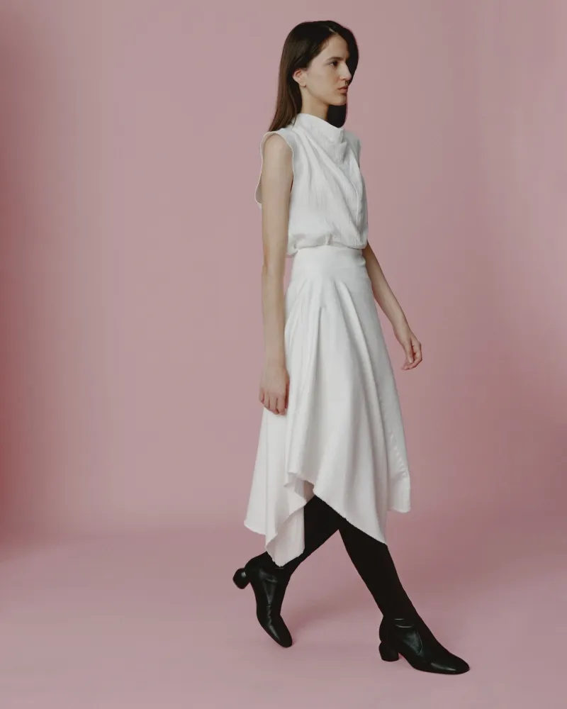 Low-heeled thigh boots Gae Low Black Lamb