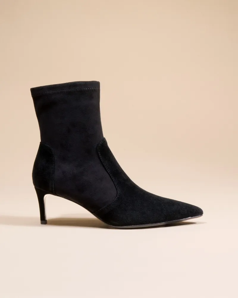 Pointed-toe heel boots Ophelia Low Black