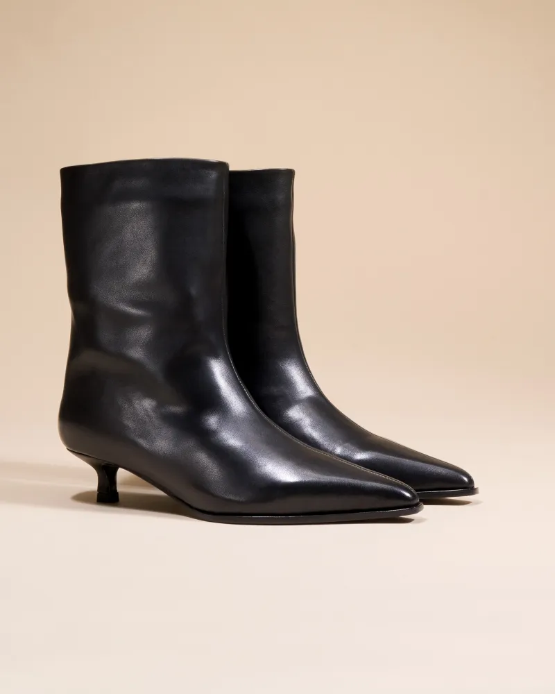 LOW-HEELED BOOTS WITH POINTED TOES WRIGHT BLACK