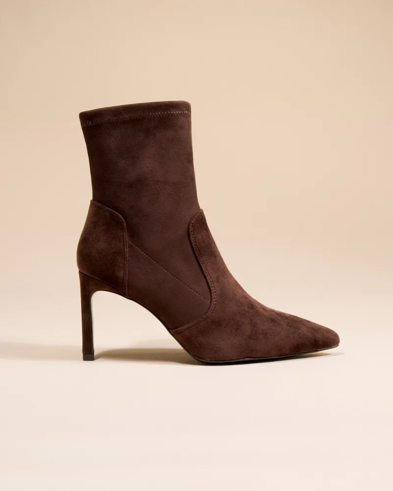 Pointed-toe heel boots Ophelia Chocolate