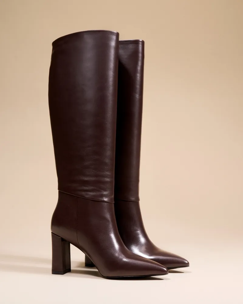 WIDE-HEELED BOOTS TRACEY CHOCOLATE