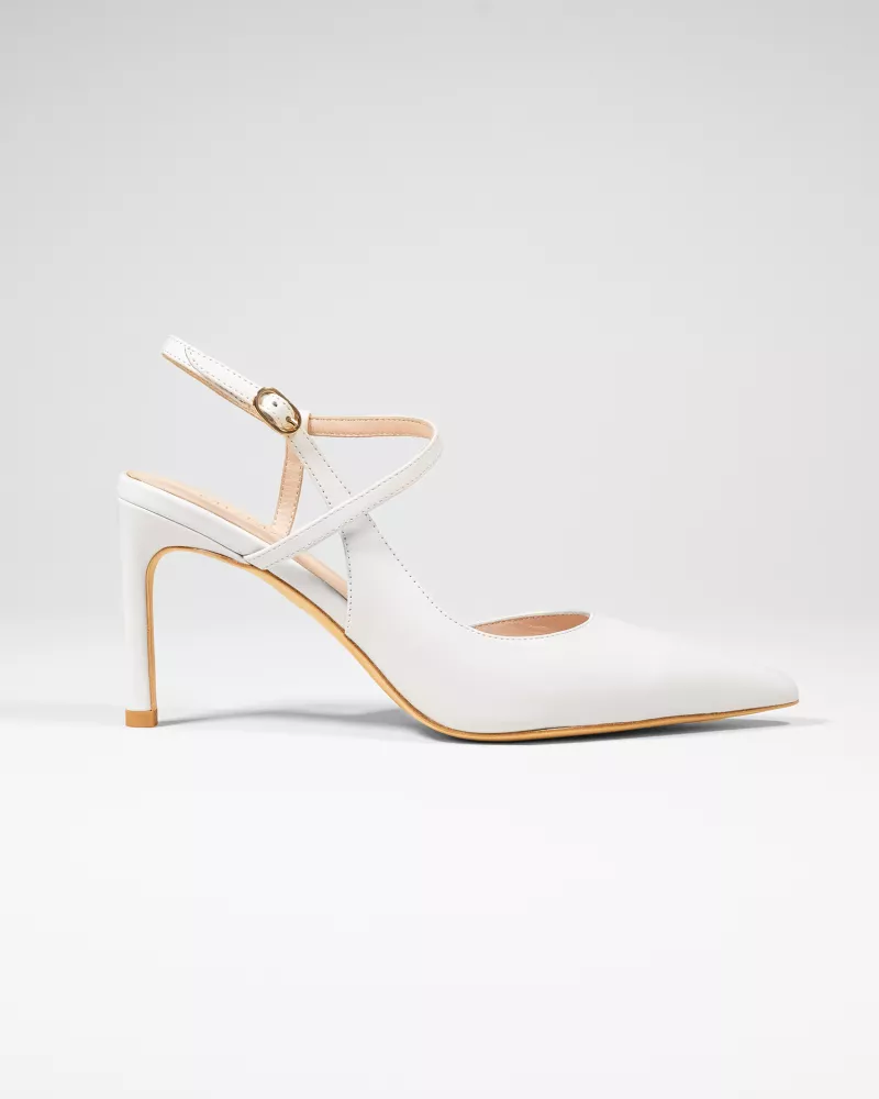 Emy White Pointy Stilettos