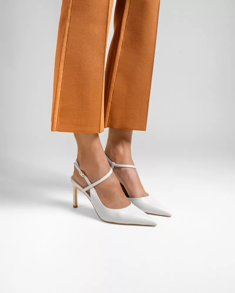 Emy White Pointy Stilettos