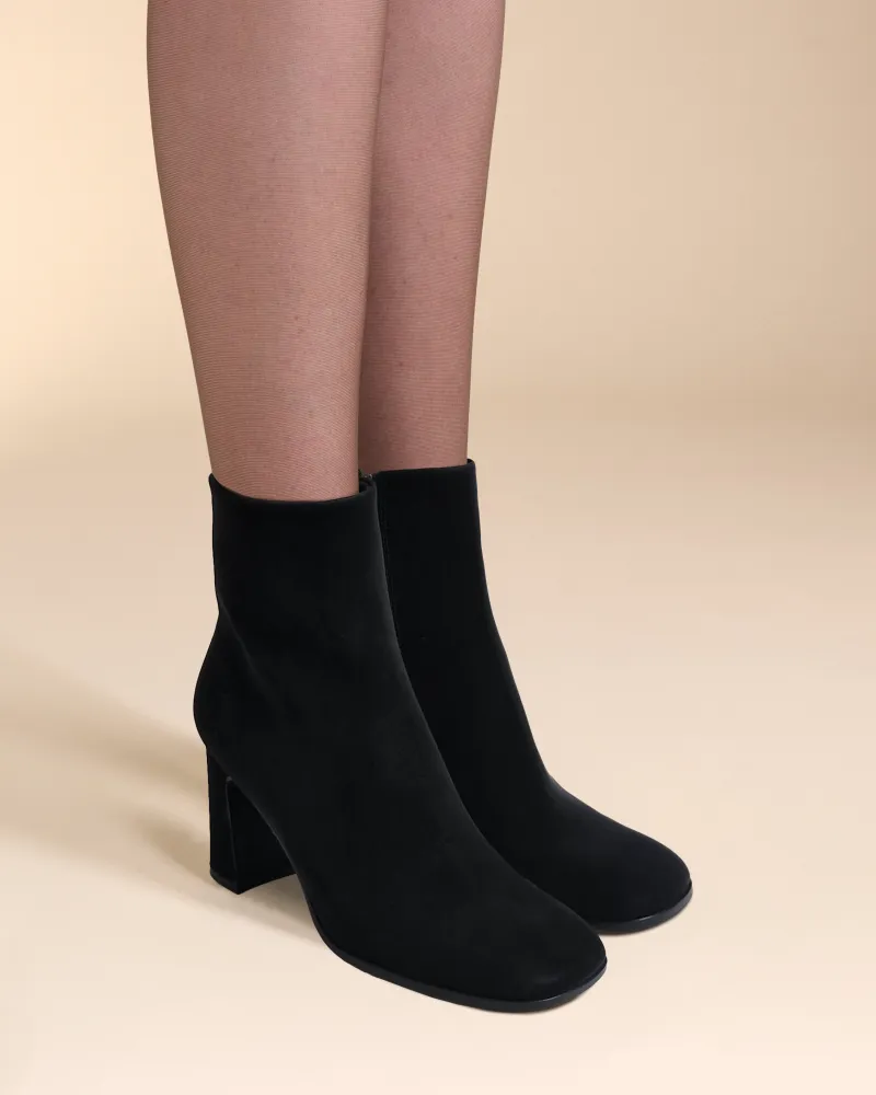 HIGH BOOTS WITH SQUARE TOES IN MAT LEATHER KRUGER HIGH BLACK MAT