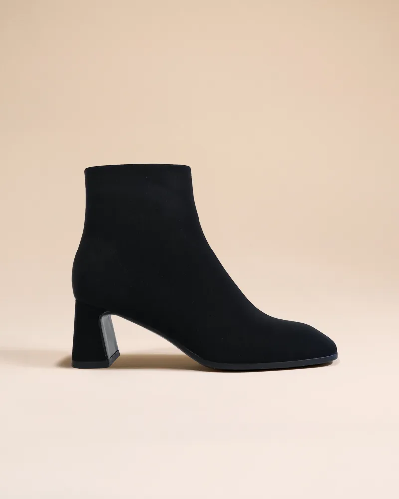 LOW BOOTS WITH SQUARE TOES IN MAT LEATHER KRUGER LOW BLACK MAT