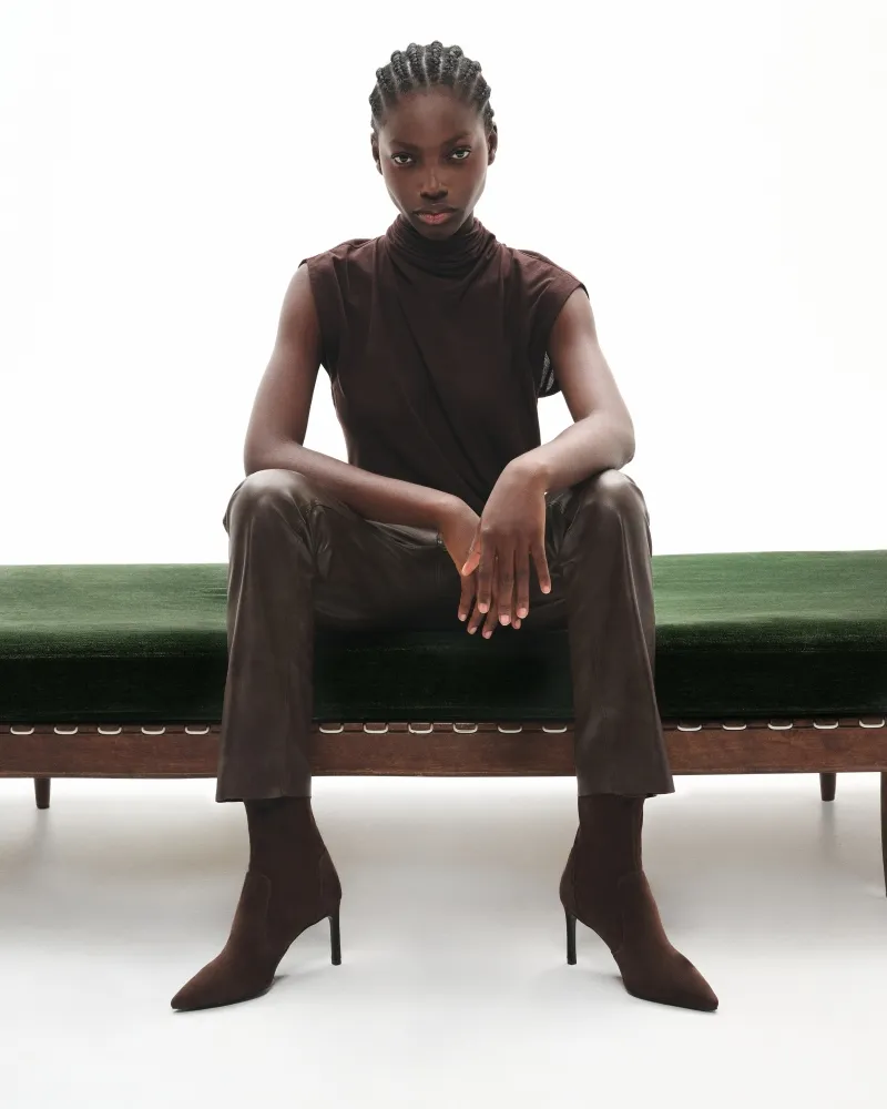 Pointed-toe heel boots Ophelia Chocolate