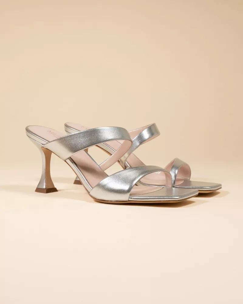 Terry Silver High-Heeled Mules
