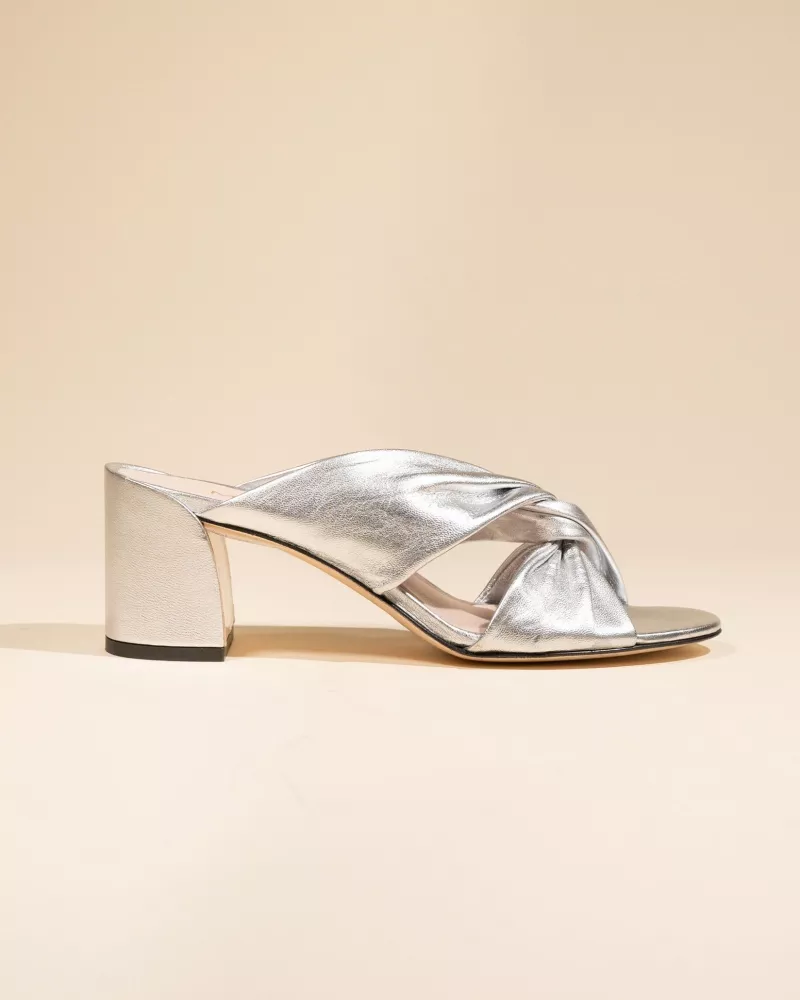 Daria Silver Mules