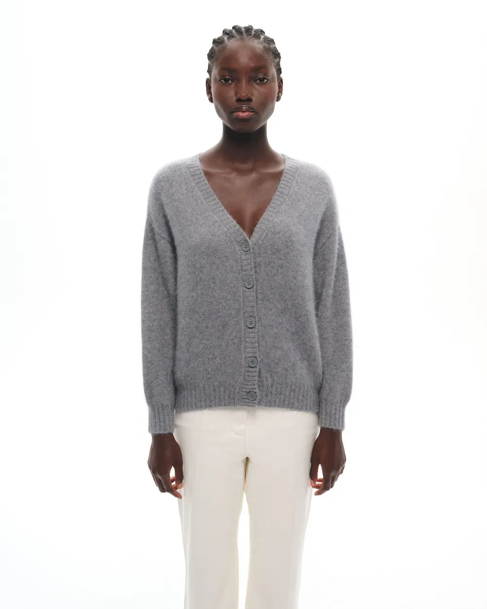 CARDIGAN EN MAILLE DE RACCOON CARMI GREY