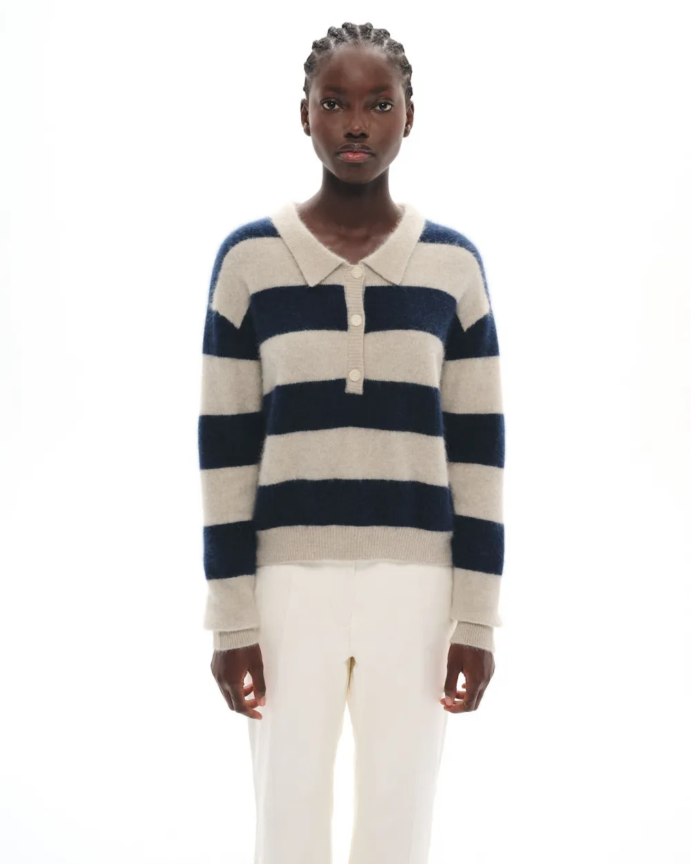 POLO EN MAILLE DE RACCOON ROBIN GREY NAVY