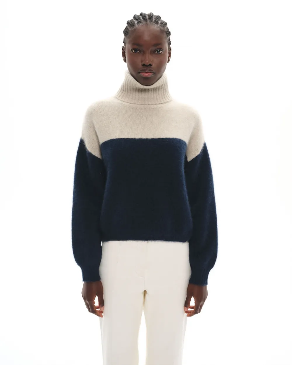 PULL EN MAILLE DE RACOON SOLAL NAVY GREY