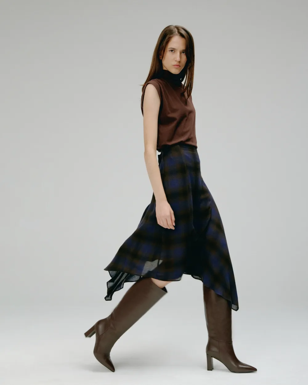 WIDE-HEELED BOOTS TRACEY CHOCOLATE