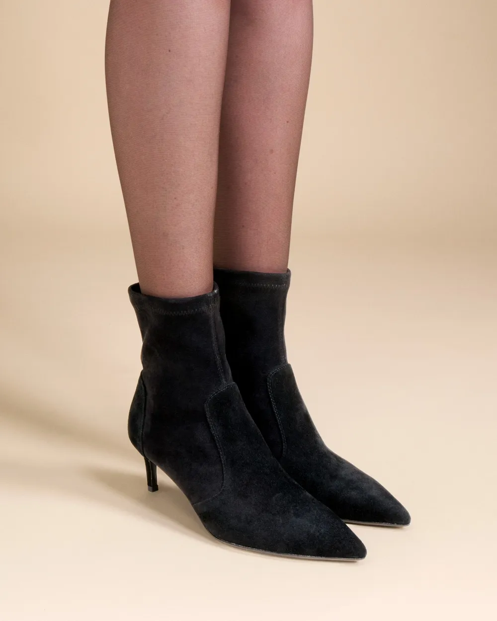 Pointed-toe heel boots Ophelia Low Black