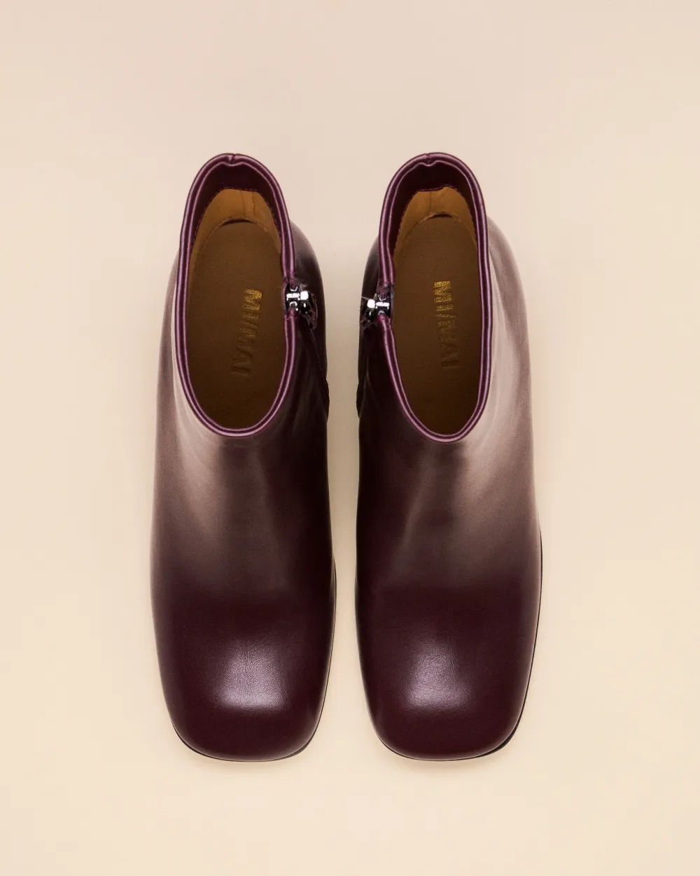 BURGUNDY BOOTS WITH SQUARE TOES AND HIGH HEELS RAMS BURGUNDY