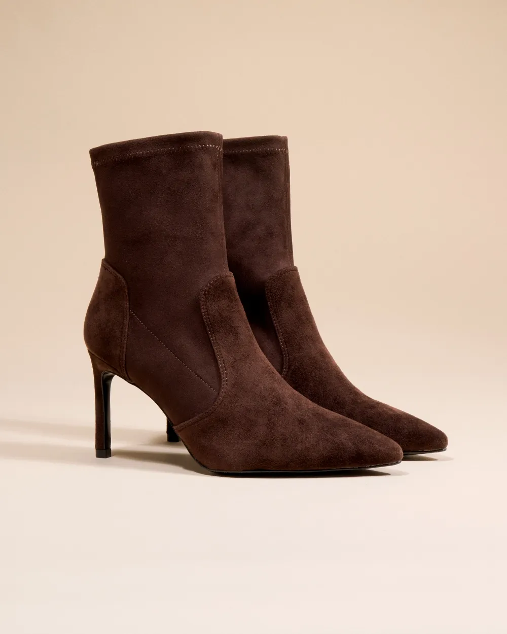 Pointed-toe heel boots Ophelia Chocolate