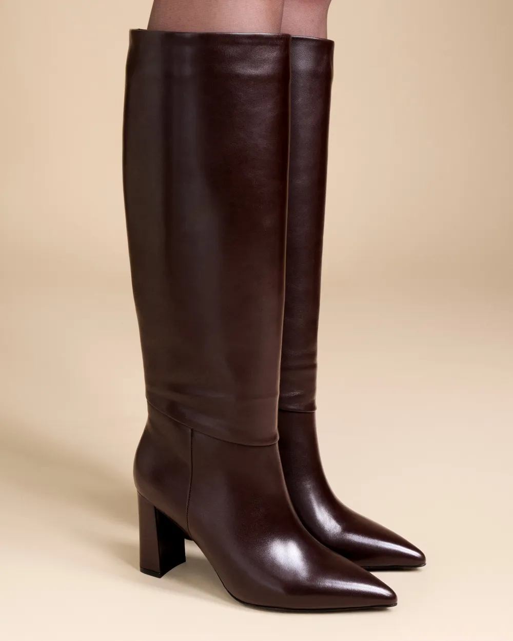 WIDE-HEELED BOOTS TRACEY CHOCOLATE