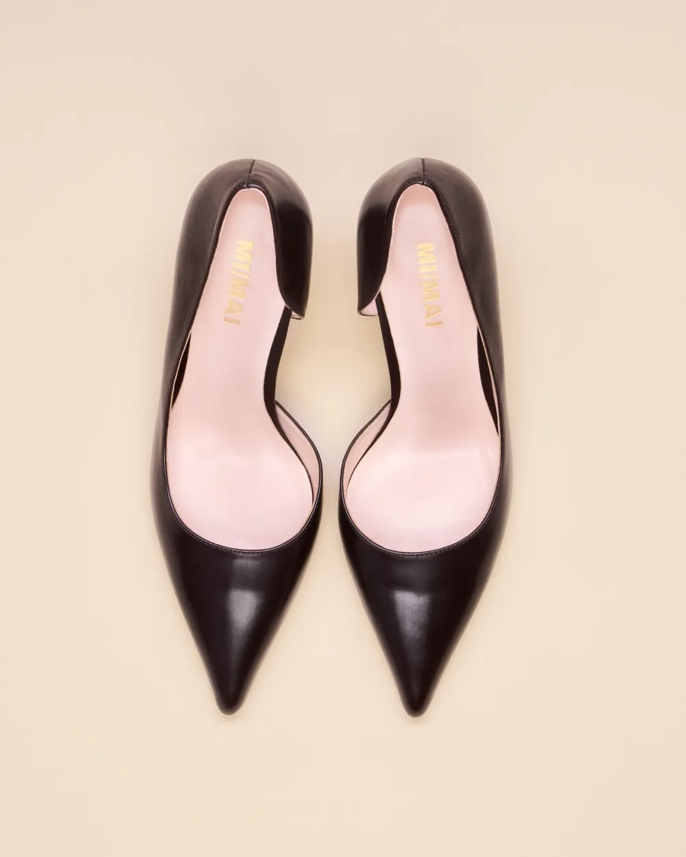 Pointed-toe leather pump Kelly Chocolate