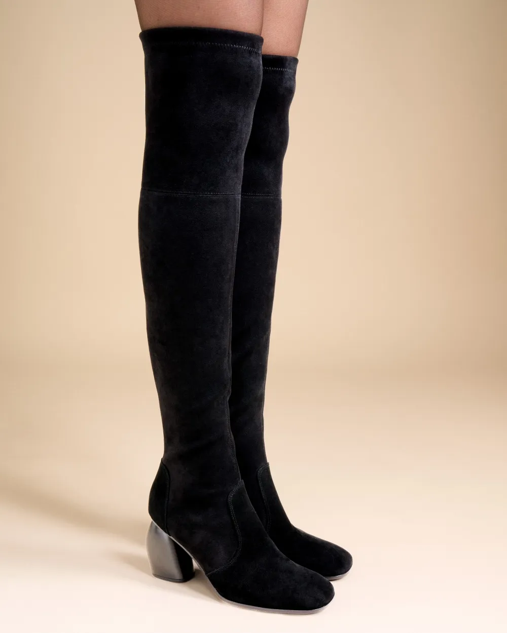 High heel thigh boots Gae High Black