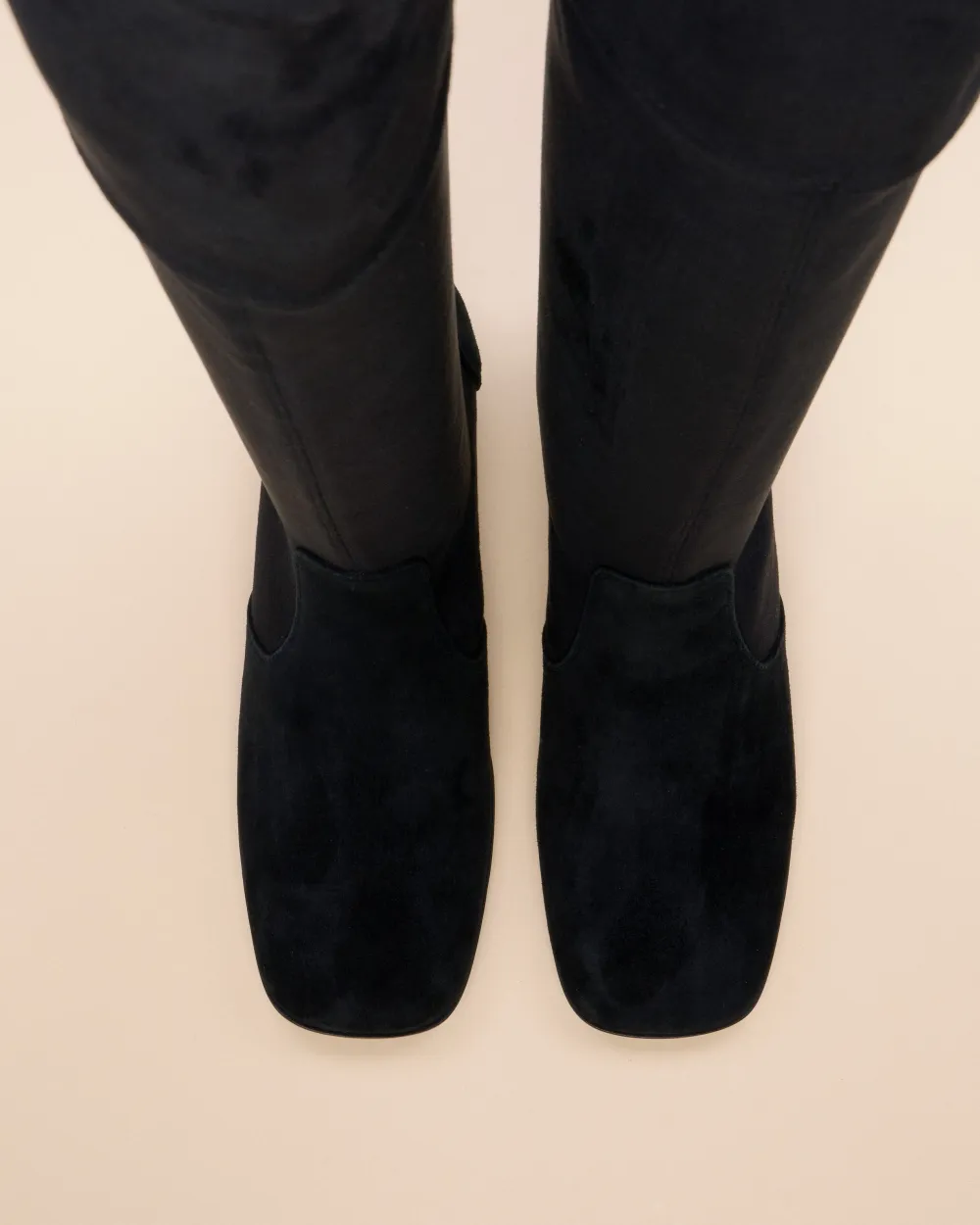 Low-heeled thigh boots Gae Low Black