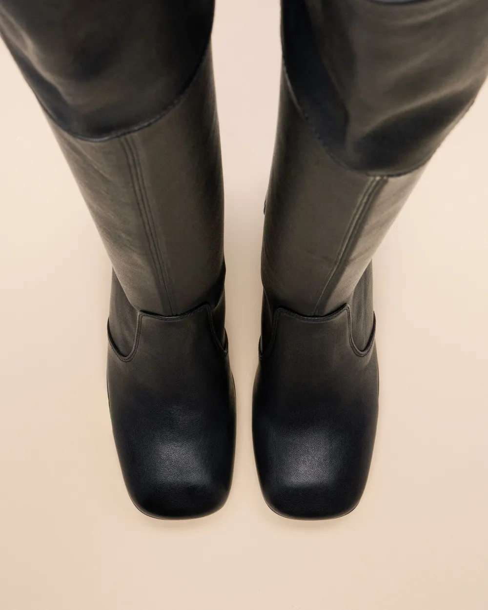 High heel thigh boots Gae High Black Lamb
