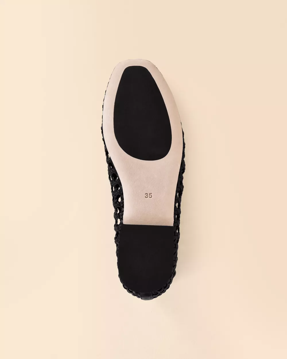 Black leatherette ballerina Aria Black
