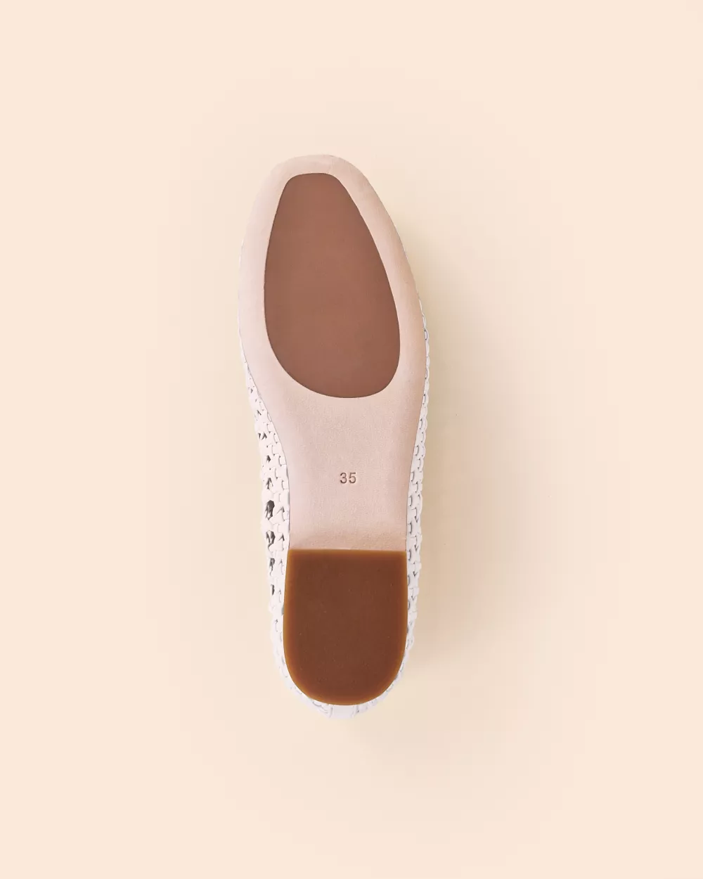 White leatherette ballerina Aria White