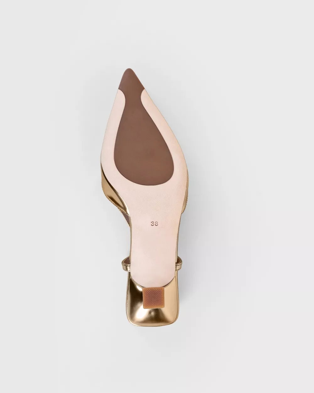 Small sling-back heel stiletto in gold leather Corto Gold