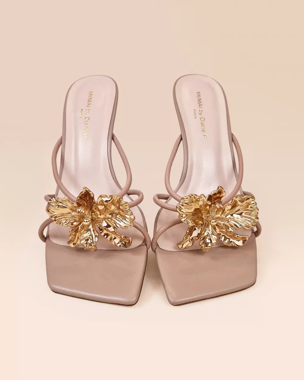 Thira Nude Strappy Mules with Interchangeable Accessories