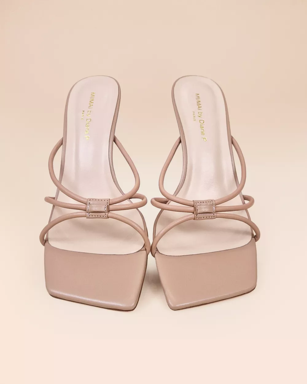Thira Nude Strappy Mules with Interchangeable Accessories