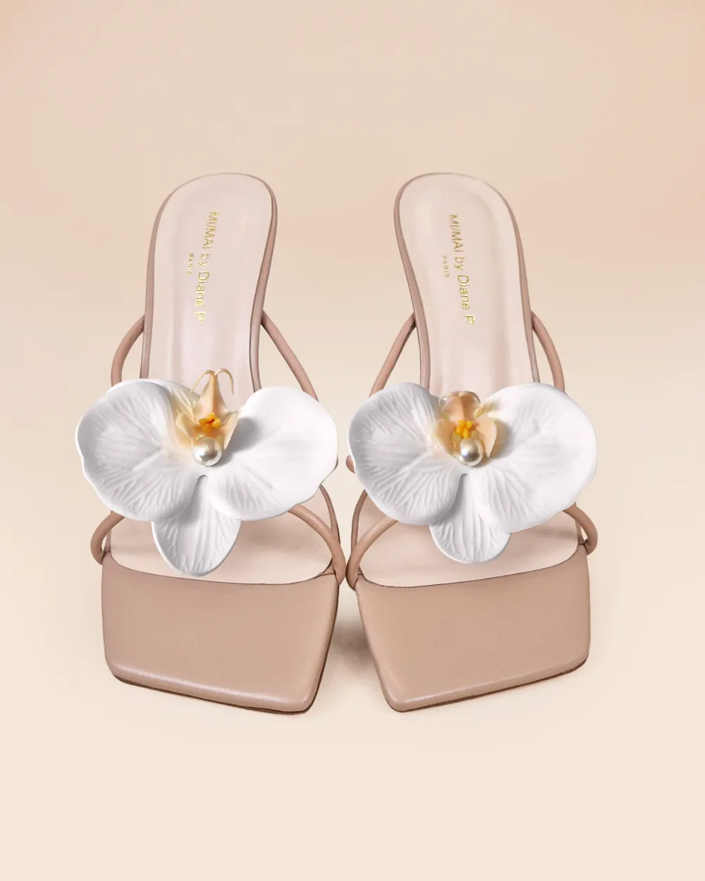 Thira Nude Strappy Mules with Interchangeable Accessories