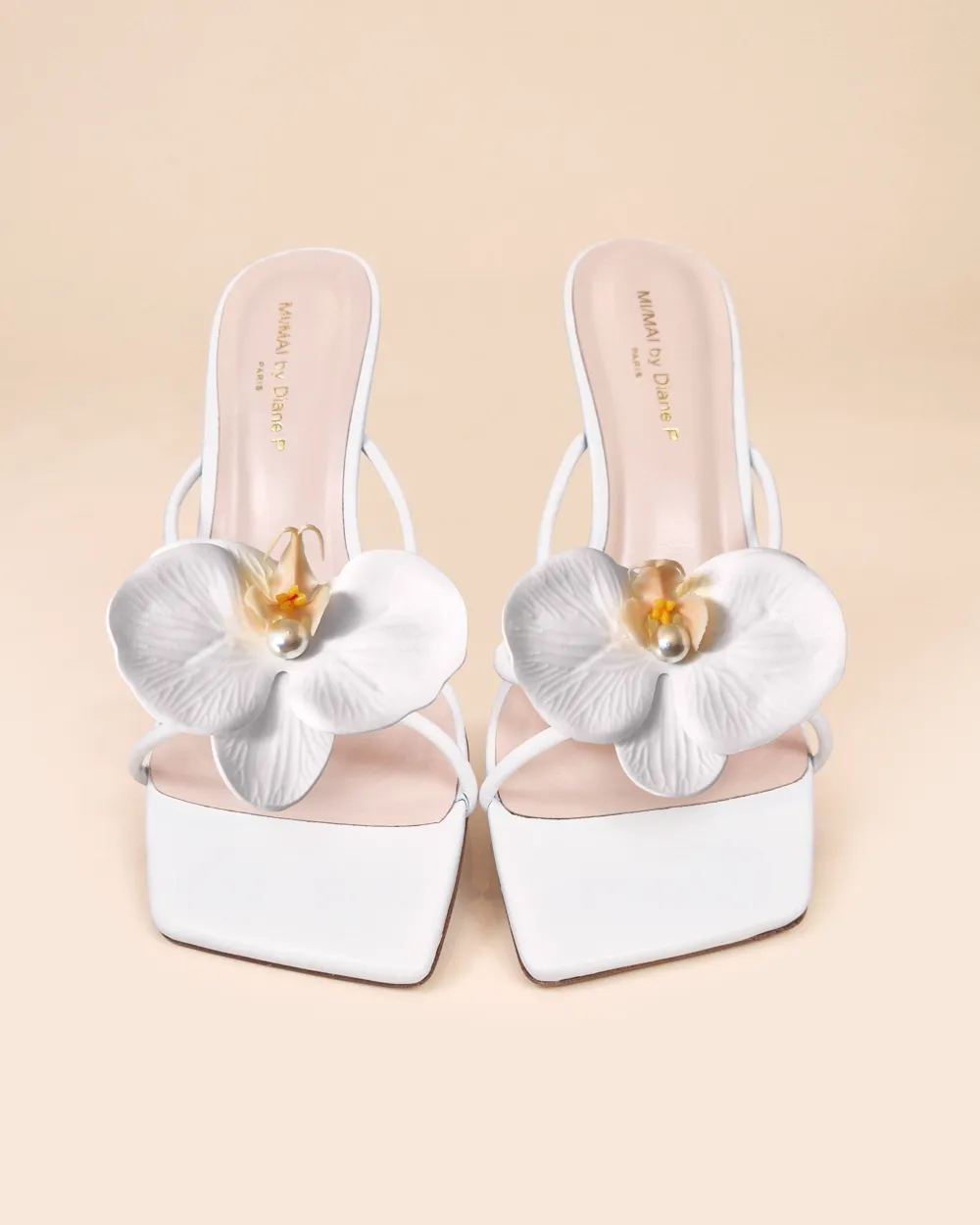 Thira White Strappy Mules with Interchangable Accessories