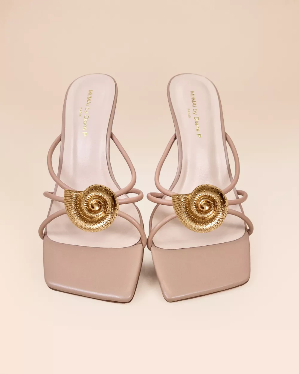 Thira Nude Strappy Mules with Interchangeable Accessories