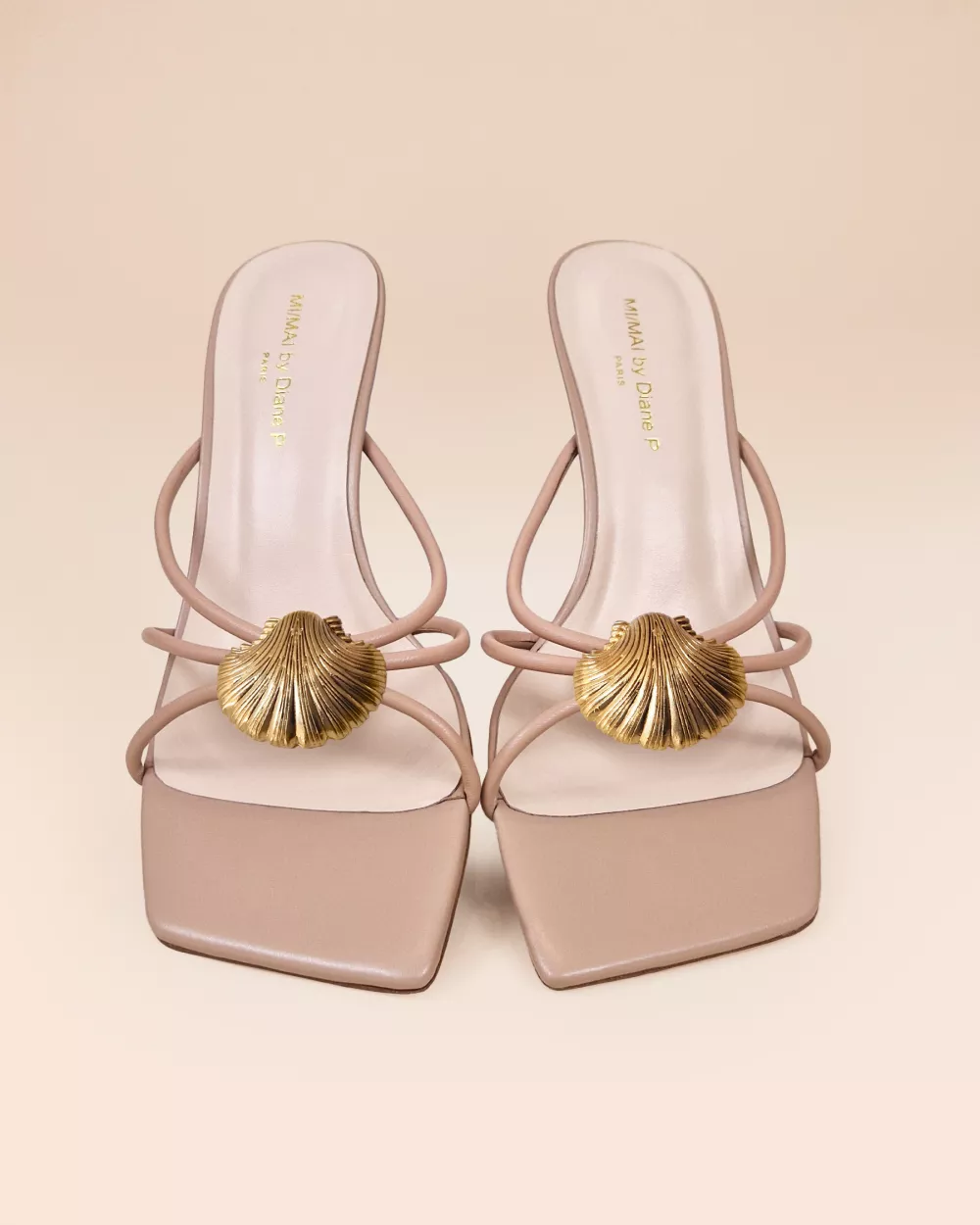 Thira Nude Strappy Mules with Interchangeable Accessories