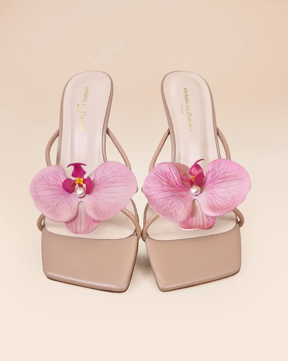 Thira Nude Strappy Mules with Interchangeable Accessories