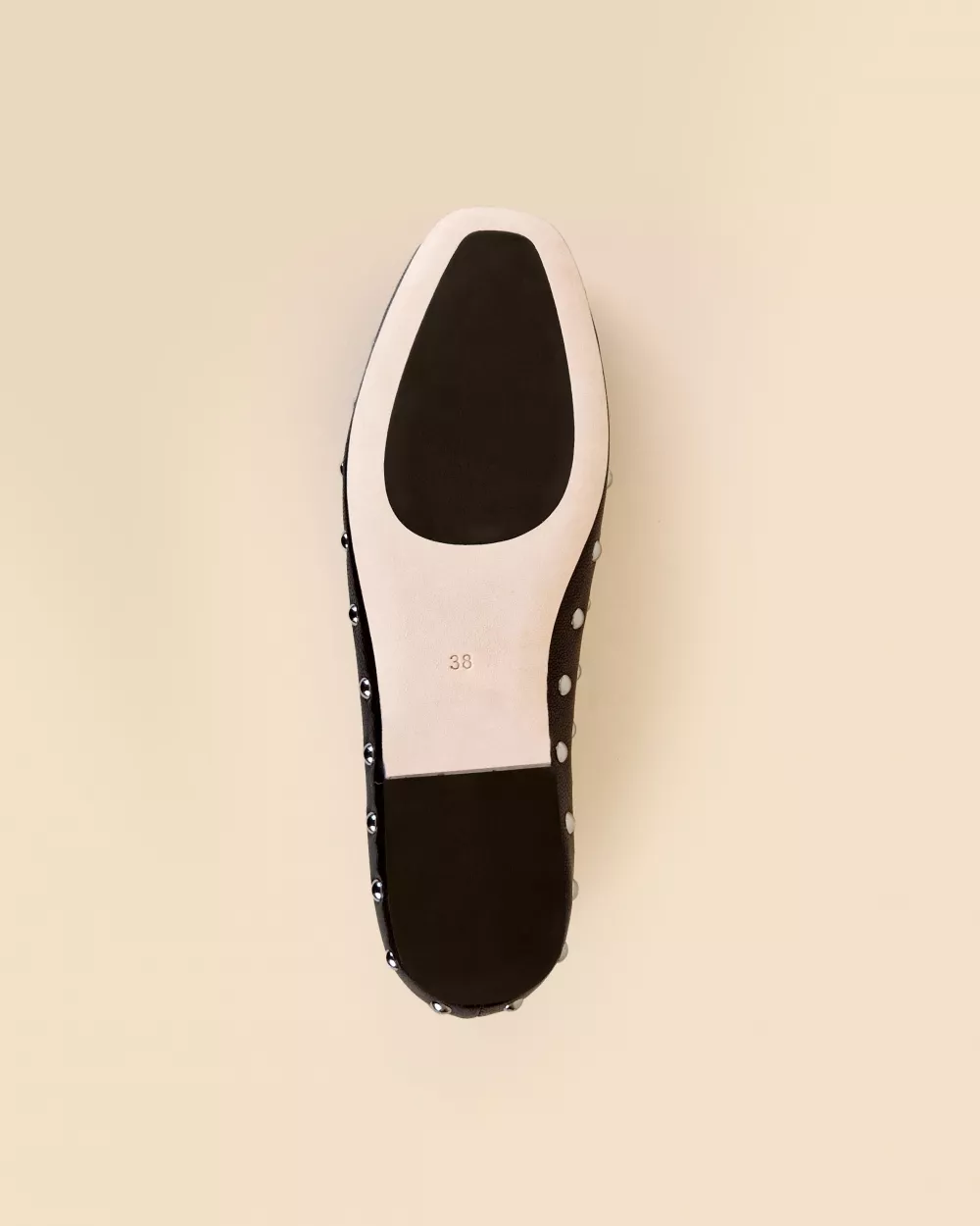 Studded ballerina in black leather Dieter Black Stud