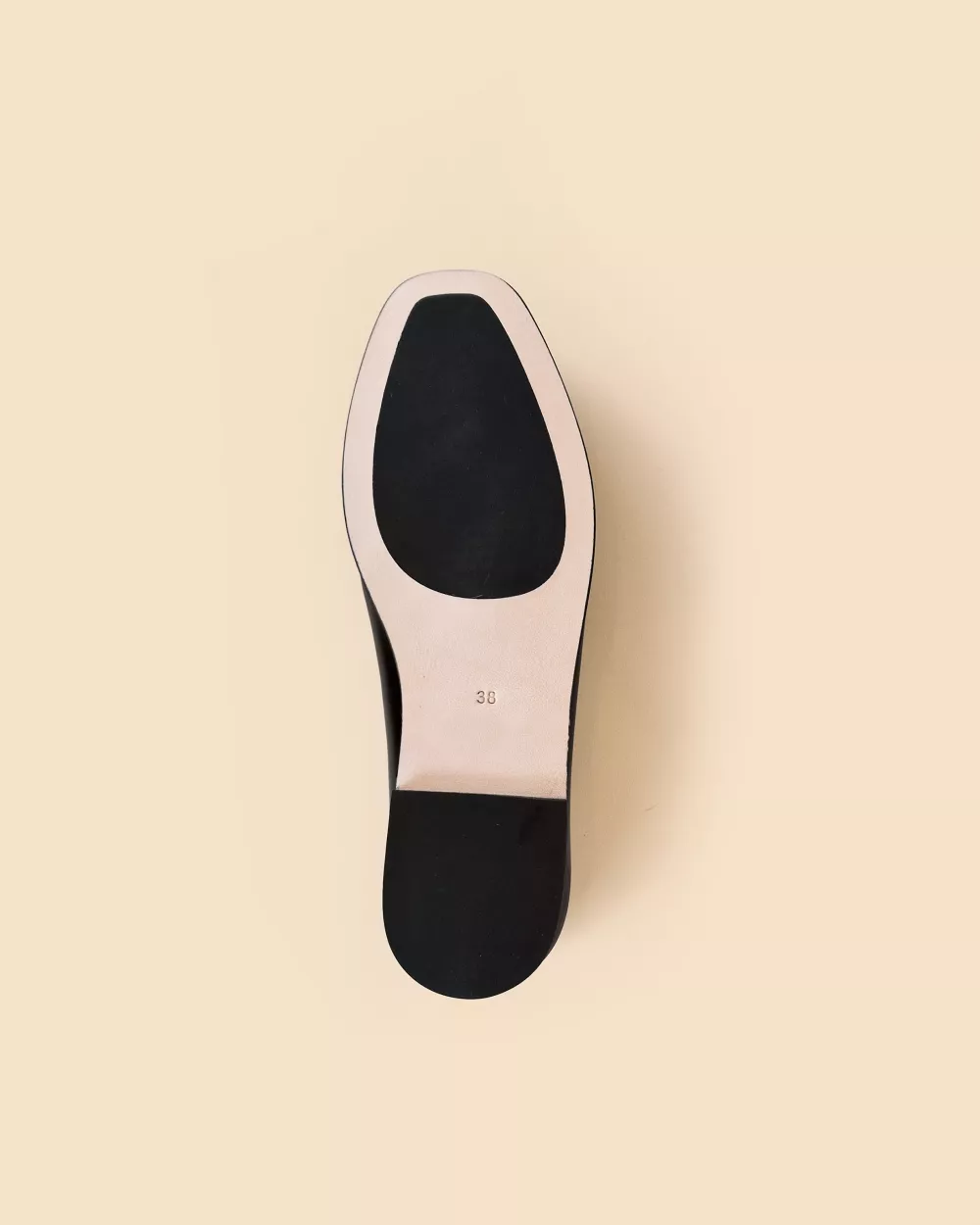 Leather open-back ballerina with ankle strap Enid Black