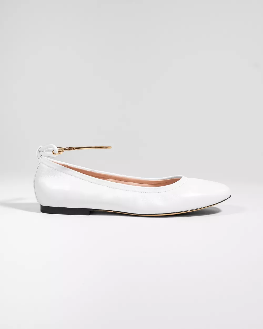 Ballerines à chaines amovibles dorée ou à cristaux Frida White