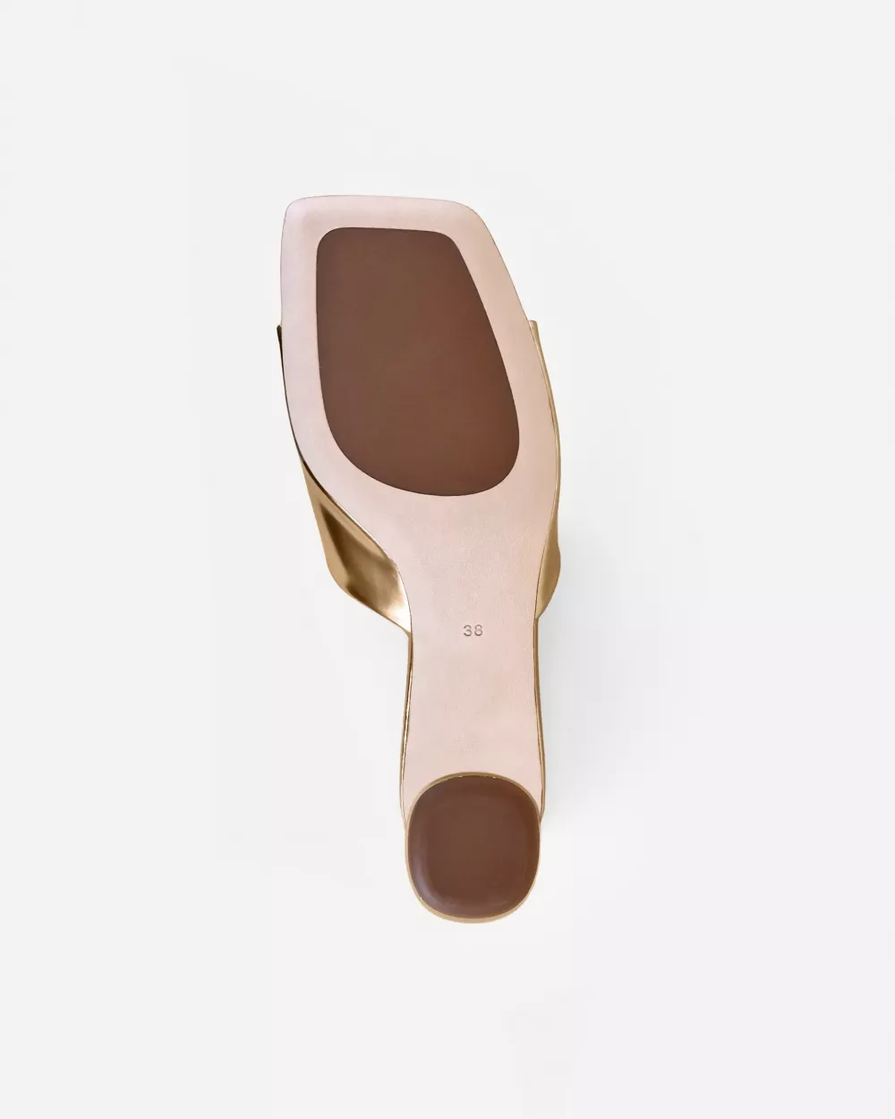 Leather mule with small heel Gemma Low Gold