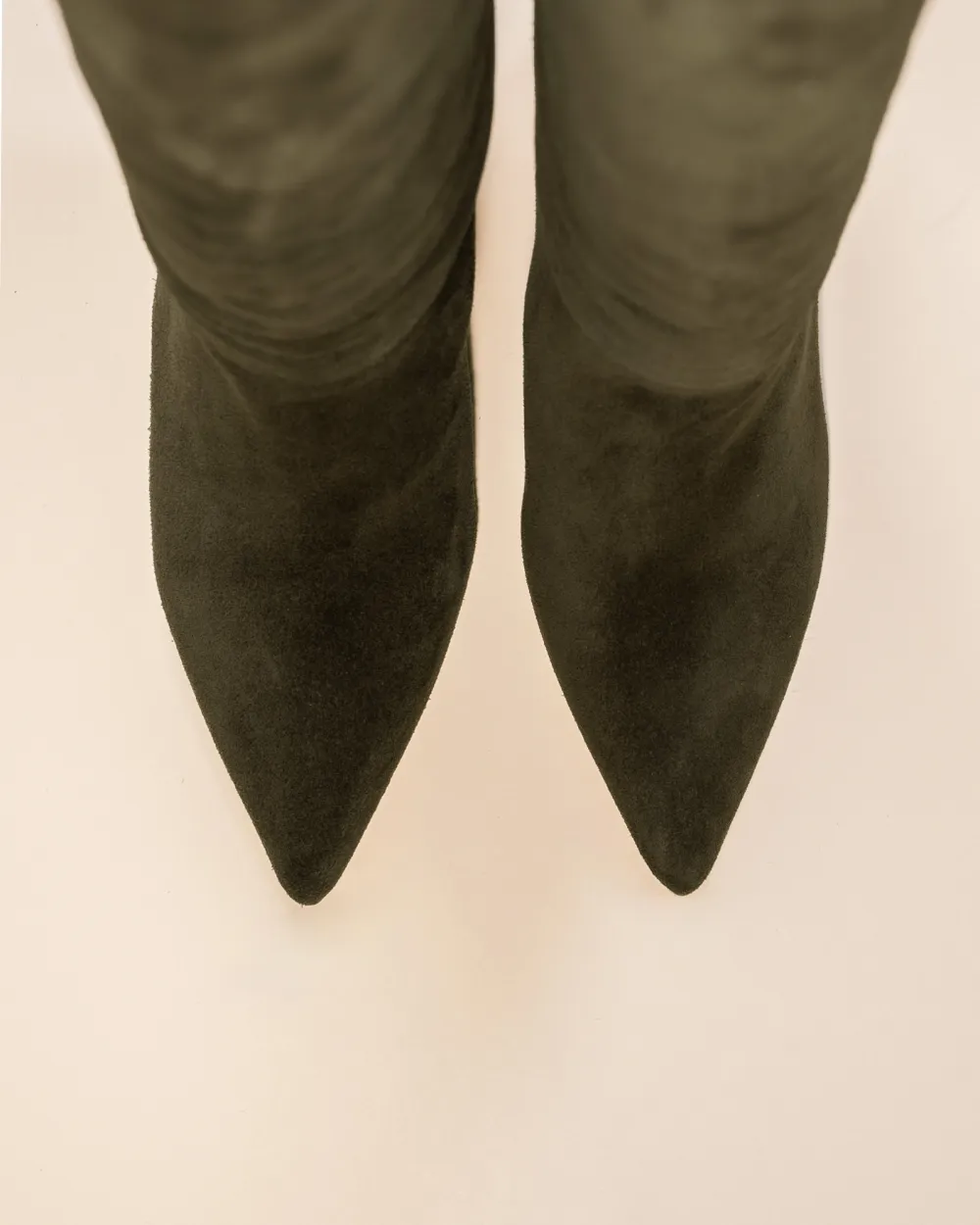 COCO KAKI SUEDE STILETTO HEEL KHAKI SUEDE BOOTS