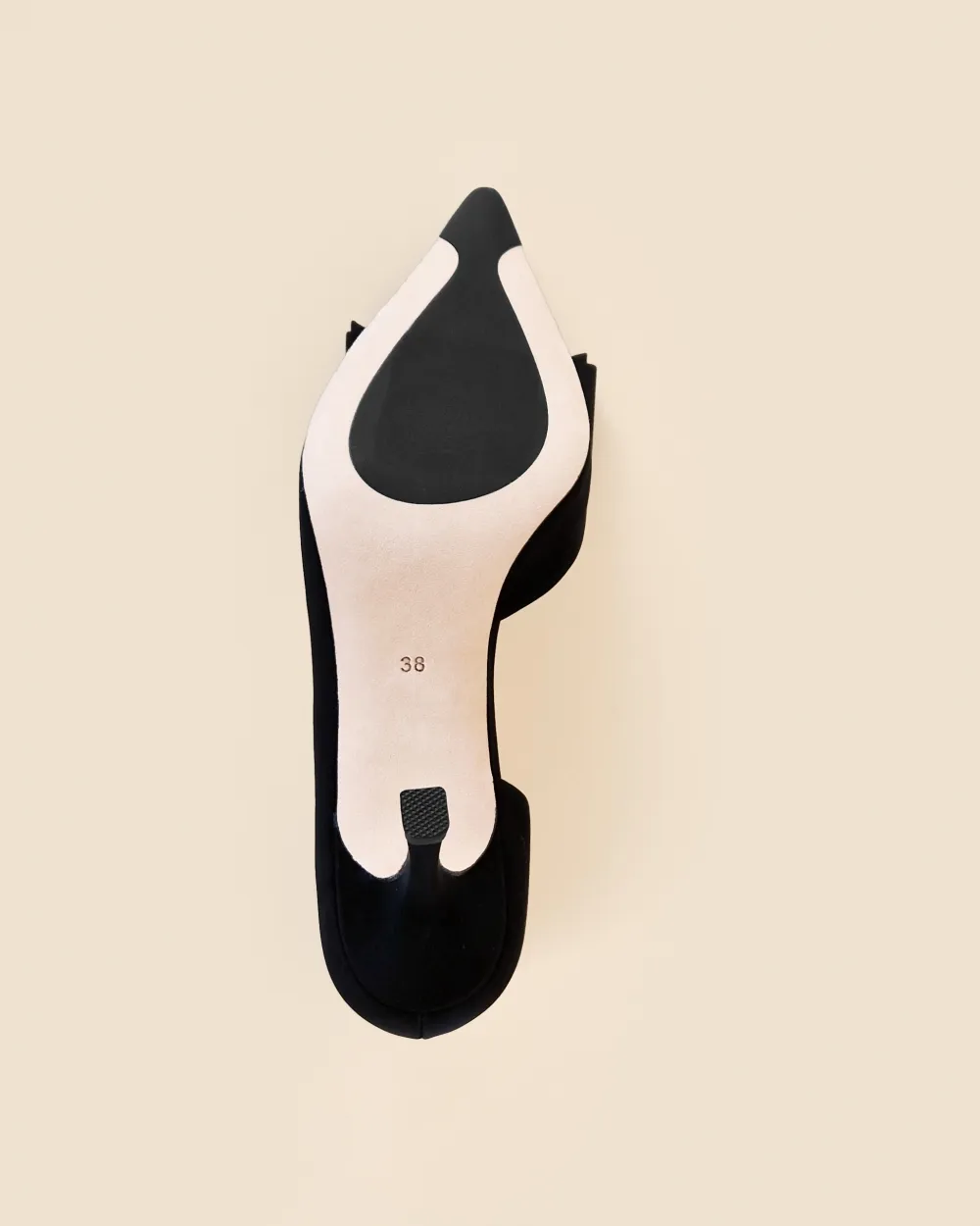 Pointed-toe pumps with bow and rhinestone embellishment Iris Black Leather