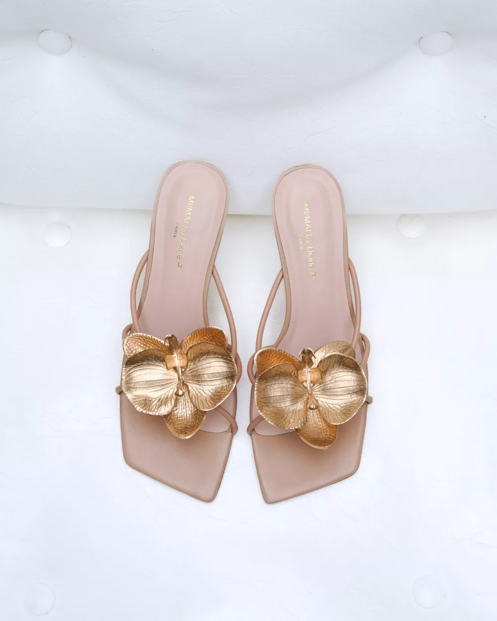 Thira Nude Strappy Mules with Interchangeable Accessories