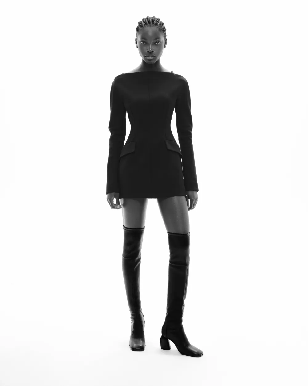 High heel thigh boots Gae High Black Lamb